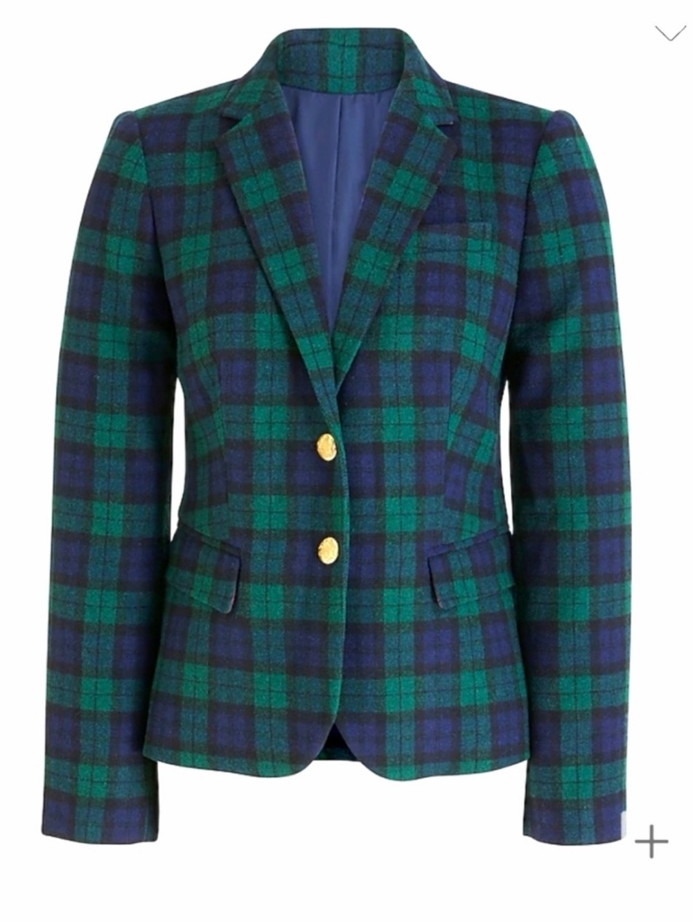 J CREW SCHOOLBOY GREEN TARTAN PLAID NOTCHED COLLAR BLAZER SUIT JACKET